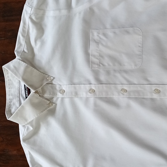 Kirkland White Traditional Fit Non-Iron Dress Shirt Men's Neck 16.5 36/37 - Picture 2 of 6